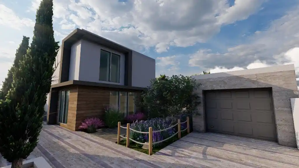 Visuel 3d d'aménagement extérieur en ligne
